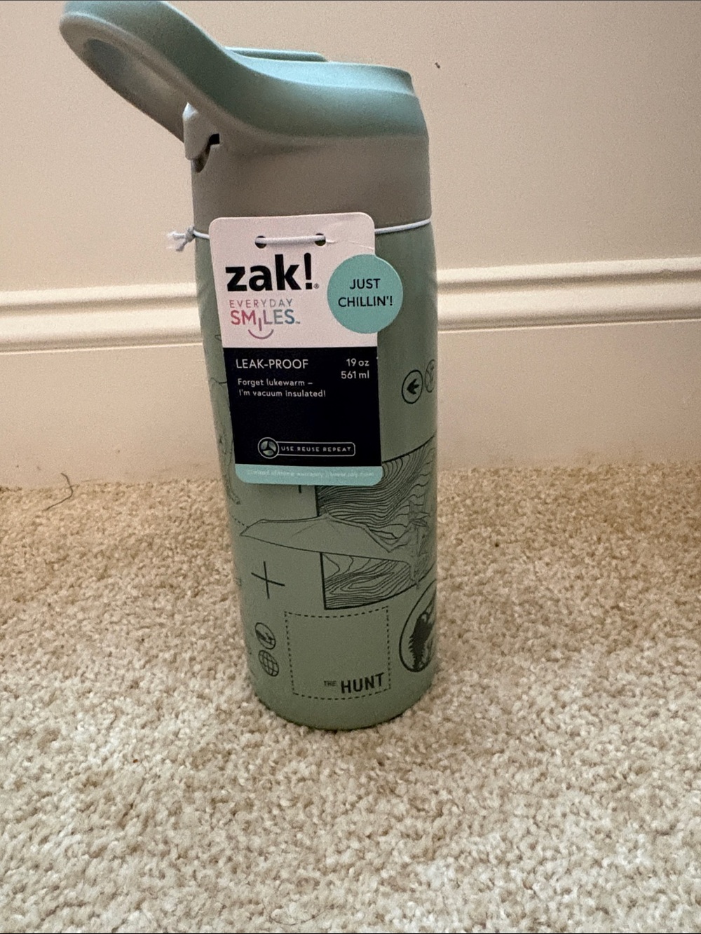 Zak! Jurassic Park Everyday Smiles Mint Green Leak-Proof Travel Bottle